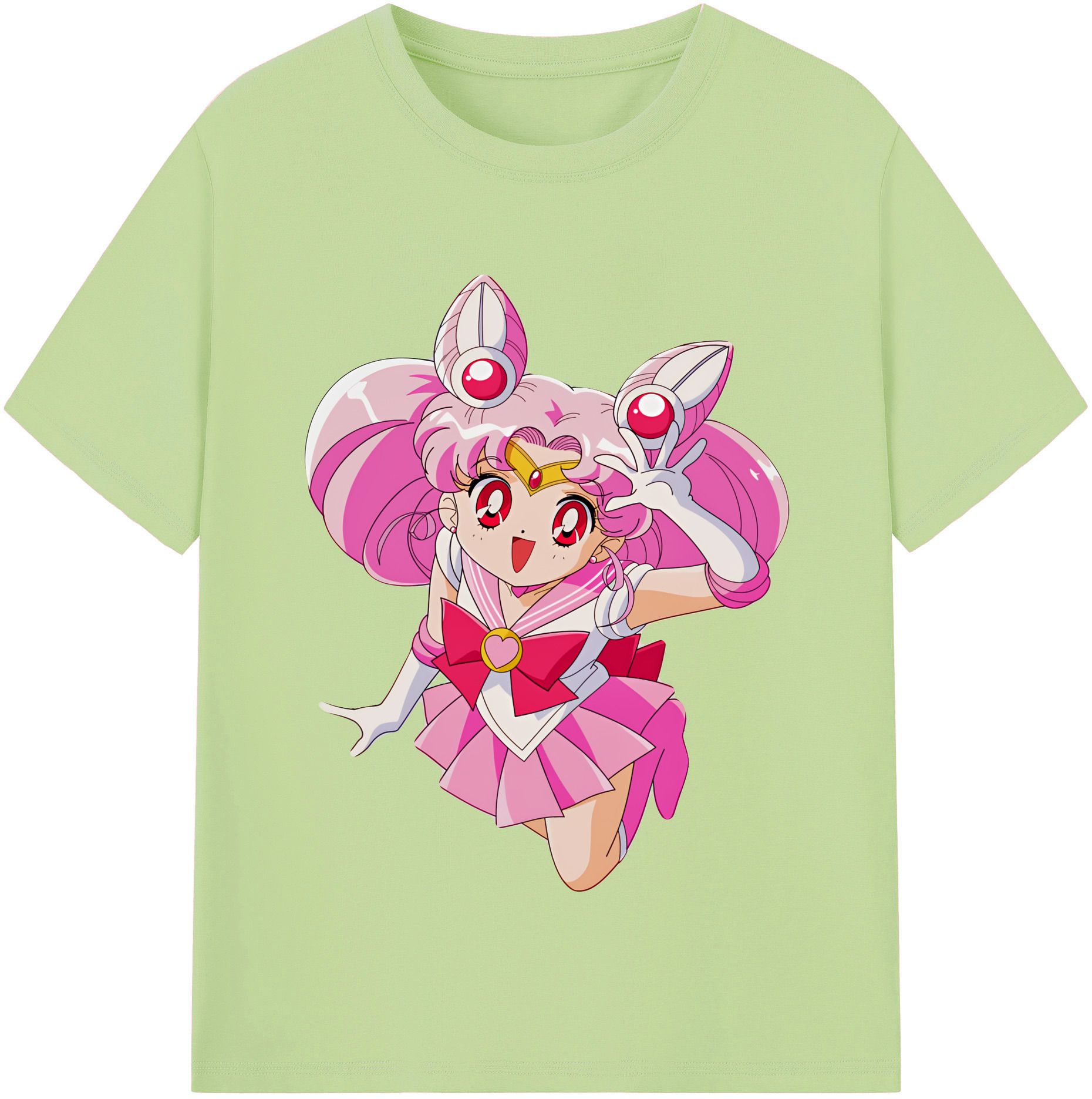 （画像用） 美少女戦士セーラームーン ちびうさ Sailor Moon Chibiusa Tsukino Usagi Small Lady Serenity 綿100％半袖Tシャツ（フロントプリント）